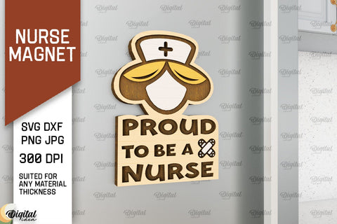 Nurse Wooden Magnets Laser Cut Bundle. Fridge Magnets SVG SVG Evgenyia Guschina 