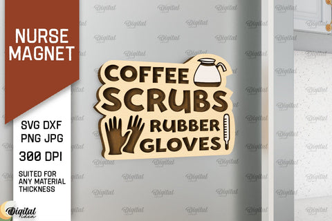 Nurse Wooden Magnets Laser Cut Bundle. Fridge Magnets SVG SVG Evgenyia Guschina 