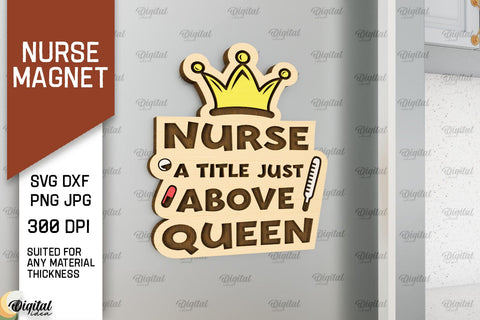 Nurse Wooden Magnets Laser Cut Bundle. Fridge Magnets SVG SVG Evgenyia Guschina 