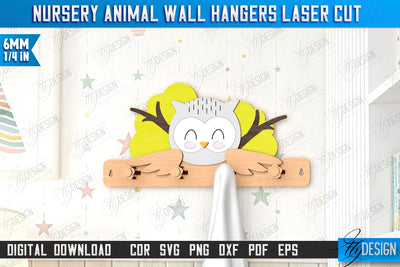 Nursery Animal Wall Hangers Laser Cut | Kids Hangers | Wall Hangers Template | Nursery Décor | Kids Room | CNC File SVG Fly Design 