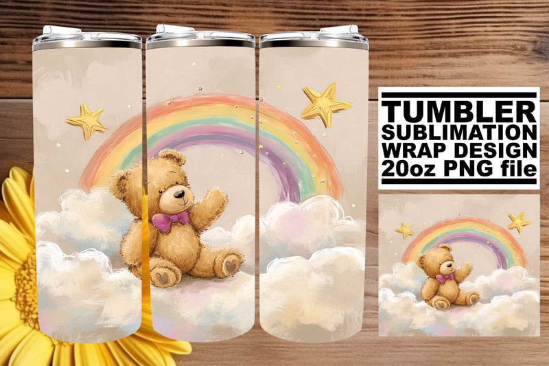 Nursery Bears on Tumbler Wrap - Sweet Artistry Delights Sublimation afrosvg 