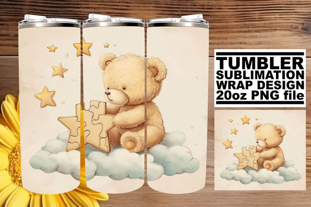 Nursery Bears on Tumbler Wrap - Sweet Artistry Expressions Sublimation afrosvg 