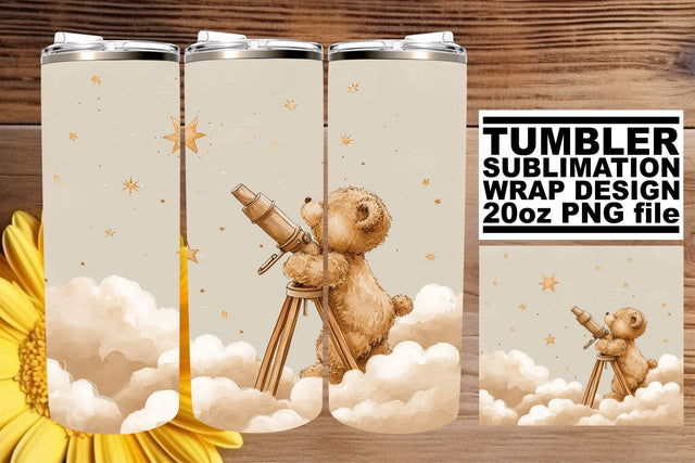 Nursery-Themed Watercolor Sublimation Tumbler - Whimsical Dreamscape Sublimation afrosvg 