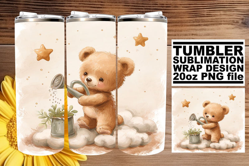 Nursery-Themed Watercolor Sublimation Tumbler - Whimsical Sublimation afrosvg 