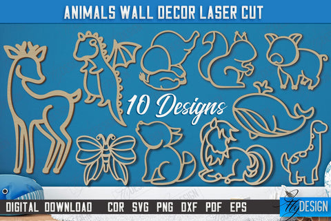 Nursery Wall Décor Bundle | Animals Shape | Baby Range | Children's Interior | CNC Files SVG Fly Design 