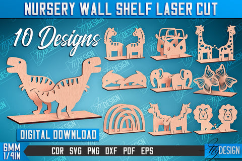 Nursery Wall Shelf Laser Cut | Laser Cut Design | CNC Files SVG Fly Design 