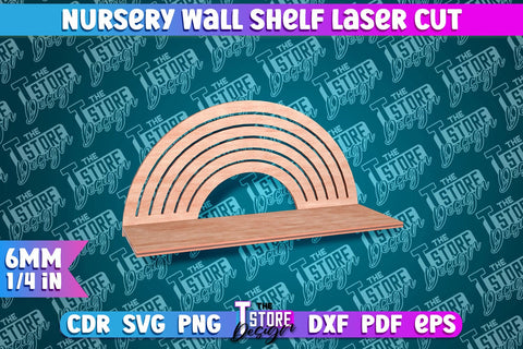 Nursery Wall Shelf Laser Cut | Laser Cut Design | CNC Files SVG The T Store Design 