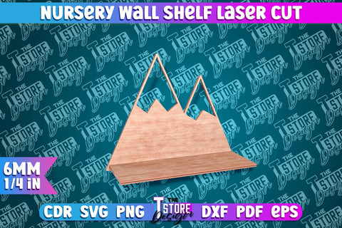 Nursery Wall Shelf Laser Cut | Laser Cut Design | CNC Files SVG The T Store Design 