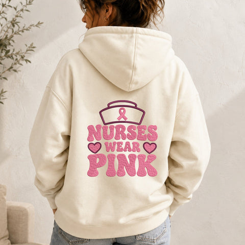 Nurses Wear Pink Embroidery Design – Breast Cancer Awareness Nurse Machine Embroidery File Embroidery/Applique DESIGNS PatternFeed8 