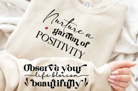 Nurture A Garden Of Positivity SVG, Sleeve SVG Design SVG Regulrcrative 