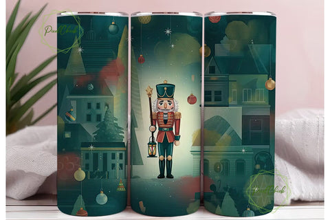 Nutcracker Christmas 20oz Tumbler Wrap Sublimation PixelChick 
