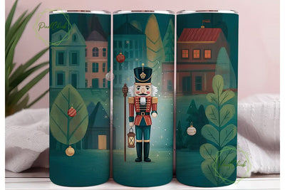 Nutcracker Christmas 20oz Tumbler Wrap Sublimation PixelChick 