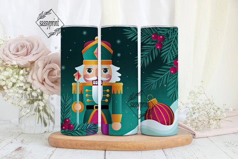 Nutcracker Christmas 20oz Tumbler Wrap Sublimation sassyprint 