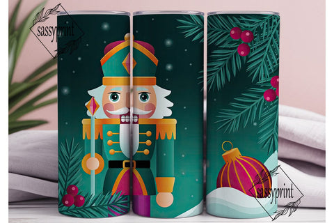 Nutcracker Christmas 20oz Tumbler Wrap Sublimation sassyprint 