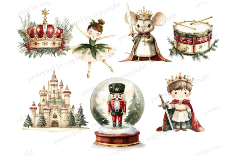 Nutcracker Clipart | Retro Christmas PNG Collection SVG GlamArtZhanna 