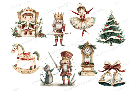 Nutcracker Clipart | Retro Christmas PNG Collection SVG GlamArtZhanna 