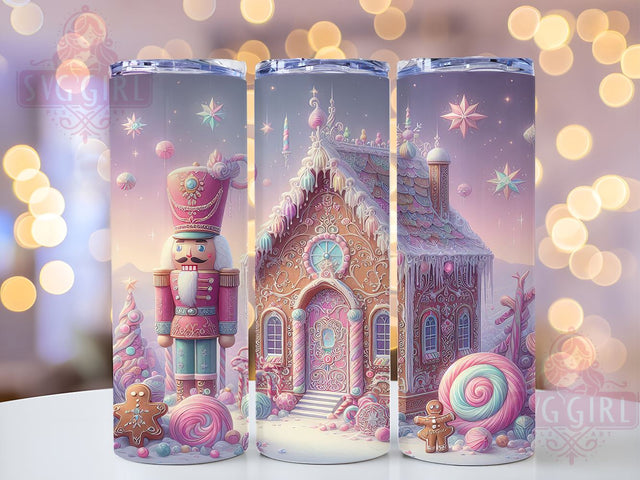 Nutcracker Gingerbread 20oz Tumbler Wrap, Nutcracker, Gingerbread House, Holiday Tumbler, Tumbler Wrap, 20oz Sublimation, Christmas Decor, Festive Drinkware Sublimation SvggirlplusArt 