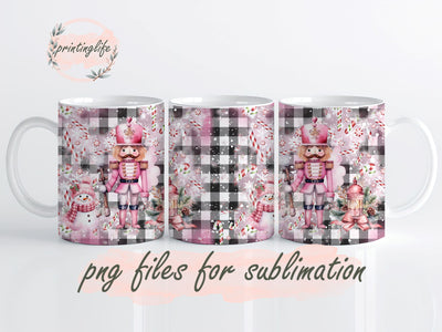 Nutcracker Mug Wrap Design, Nutcracker 20 Oz Pink Christmas Digital Download Sublimation PrintingLife 