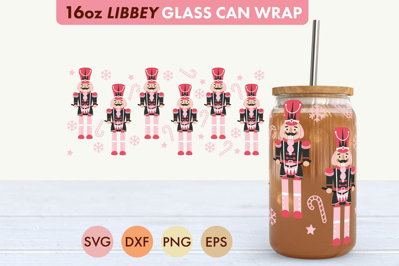Nutcracker SVG PNG 16 oz Libbey Glass Can SVG Freeling Design House 