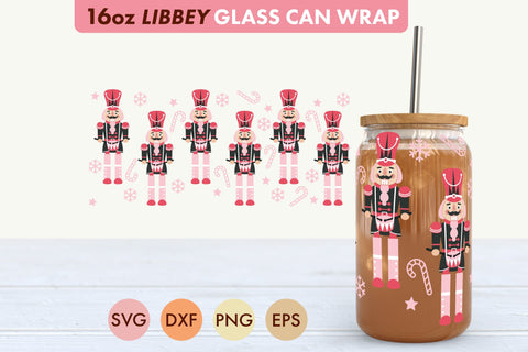 Nutcracker SVG PNG 16 oz Libbey Glass Can SVG Freeling Design House 