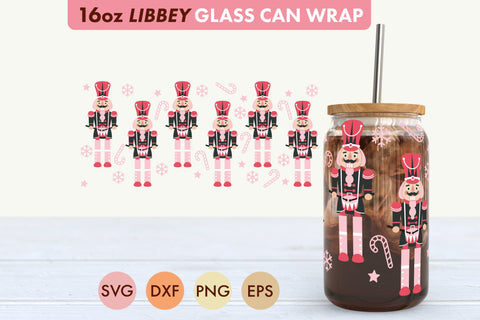 Nutcracker SVG PNG 16 oz Libbey Glass Can SVG Freeling Design House 