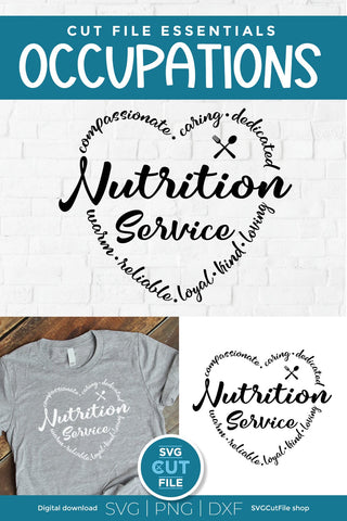 Nutrition Service squad svg, dietary aide, dietitian SVG SVG Cut File 