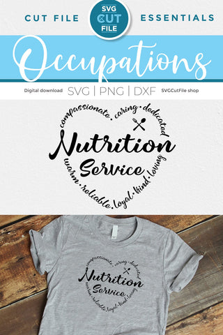 Nutrition Service squad svg, dietary aide, dietitian SVG SVG Cut File 