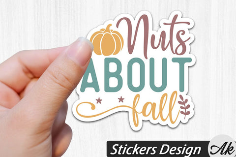 Nuts about fall Stickers Design SVG akazaddesign 