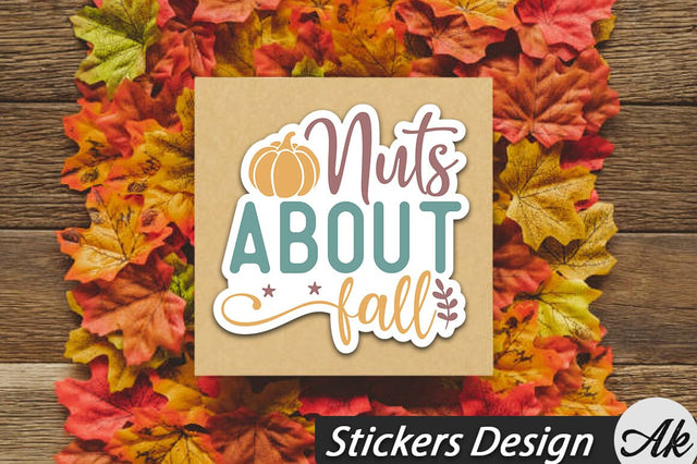 Nuts about fall Stickers Design SVG akazaddesign 