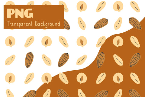 Nuts Seamless Pattern & Digital Paper PNG Digital Pattern Rin Green 