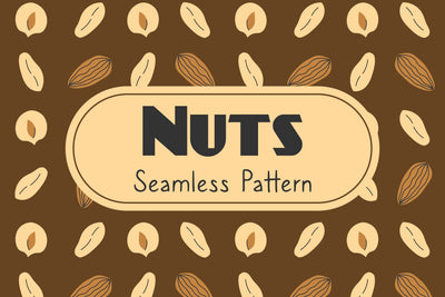Nuts Seamless Pattern & Digital Paper PNG Digital Pattern Rin Green 