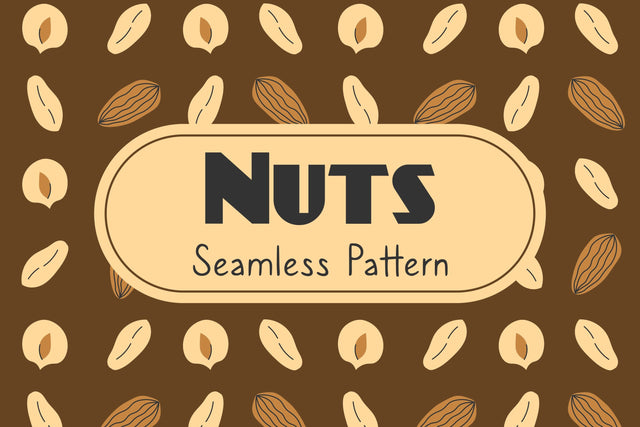 Nuts Seamless Pattern & Digital Paper PNG Digital Pattern Rin Green 