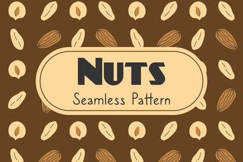 Nuts Seamless Pattern & Digital Paper PNG Digital Pattern Rin Green 