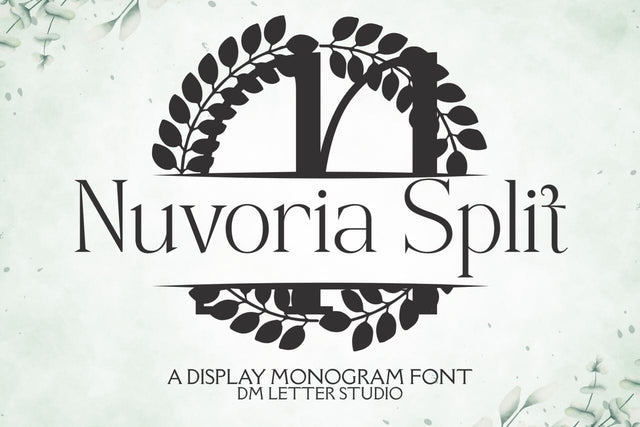 Nuvoria Split Monogram Font Font Dm Letter Studio 