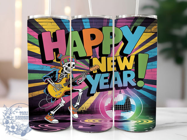 NYE 2026 Retro Disco Tumbler Wrap, Disco Ball Sublimation, Music Party Tumbler, 20oz Skinny Wrap, Nye Music Design, Retro Disco Ball, Happy New Year 2026 Sublimation ToriDesigns 