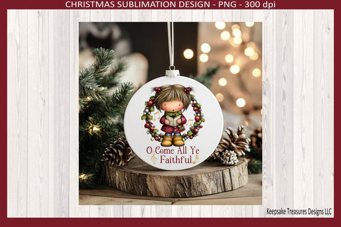 O Come All Ye Faithful Sublimation Png, Whimsical Christmas, Digital Download Sublimation Keepsake Treasures Designs LLC. 