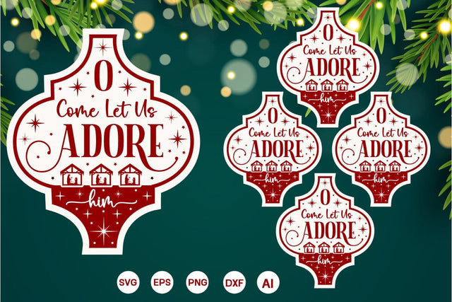 O Come Let Us Adore Him Arabesque SVG Design, Nativity Christmas SVG Design, Arabesque SVG Design, SVGs,Quotes and Sayings,Food & Drink,On Sale, Print & Cut SVG DesignPlante 503 