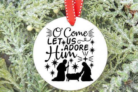 O Come Let Us Adore Him| Christian Christmas Nativity SVG Cutting Files. SVG CosmosFineArt 