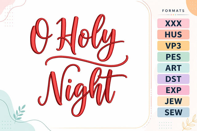 O Holy Night Christmas Embroidery Design Embroidery/Applique DESIGNS sg embroidery 