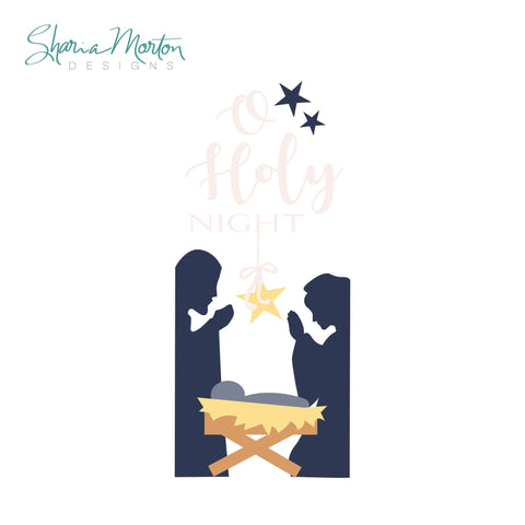 O Holy Night Nativity Design for Cards, Signs and Christmas Decor Sublimation Sharia Morton Designs 