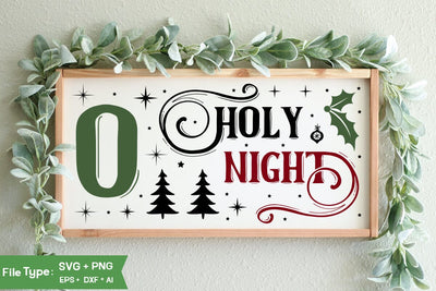 O Holy Night Sign SVG Design, Christian Round Ornaments, Nativity Christmas SVG Design, Christmas SVG Design, Christmas SVG Design SVG DesignPlante 503 