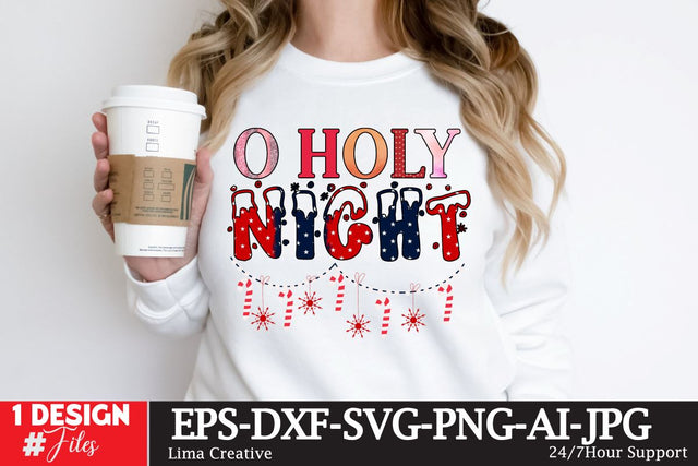 O Holy Night Sublimation PNG, Christmas Sublimation Design, Christmas SVG ,Christmas SVG Cut File,Christmas Clip Art ,Chriustmas T-shirt Design ,Christmas Sublimation Bundle Sublimation Insomnia Std 