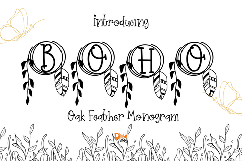 Oak Feather Monogram Font Dm Letter Studio 