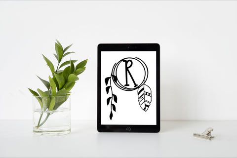 Oak Feather Monogram Font Dm Letter Studio 