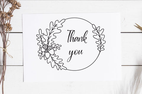 Oak Leaves and Acorns Circle Frame SVG | Fall Wreath Cut File SVG Tafti Art 