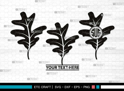 Oak Leaves Monogram, Oak Leaves Silhouette, Oak Leaves SVG, Leaf Svg, Foliage Svg, Autumn Svg, Fall Leaves Svg, SB00515 SVG ETC Craft 