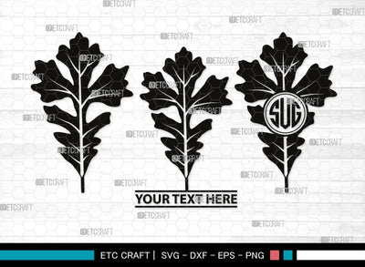 Oak Leaves Monogram, Oak Leaves Silhouette, Oak Leaves SVG, Leaf Svg, Foliage Svg, Autumn Svg, Fall Leaves Svg, SB00515 SVG ETC Craft 