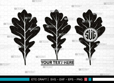 Oak Leaves Monogram, Oak Leaves Silhouette, Oak Leaves SVG, Leaf Svg, Foliage Svg, Autumn Svg, Fall Leaves Svg, SB00515 SVG ETC Craft 