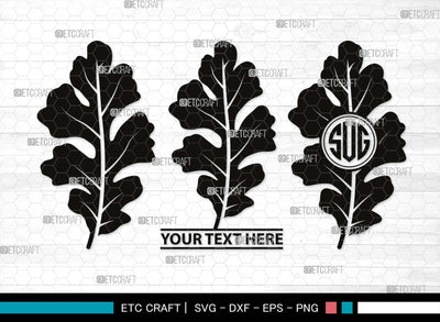 Oak Leaves Monogram, Oak Leaves Silhouette, Oak Leaves SVG, Leaf Svg, Foliage Svg, Autumn Svg, Fall Leaves Svg, SB00515 SVG ETC Craft 