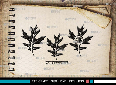 Oak Leaves Monogram, Oak Leaves Silhouette, Oak Leaves SVG, Leaf Svg, Foliage Svg, Autumn Svg, Fall Leaves Svg, SB00515 SVG ETC Craft 